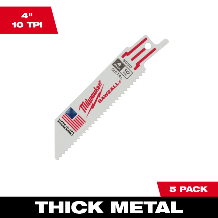 THIN KERF金工用レシプロソーブレード 10TPI 101mm(5本パック)