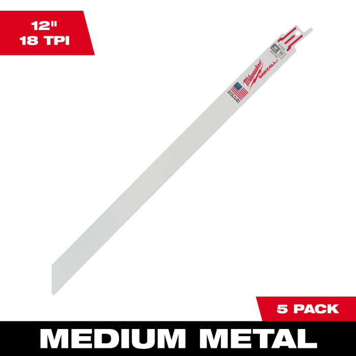 THIN KERF金工用レシプロソーブレード 18TPI 305mm(5本パック)