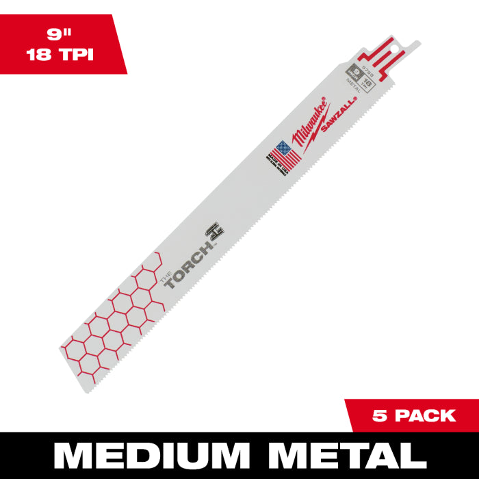 TORCH金工用レシプロソーブレード 18TPI 229mm(5本パック)