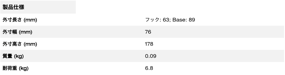 PACKOUT™ ユーティリティフック 湾曲タイプ Sサイズ