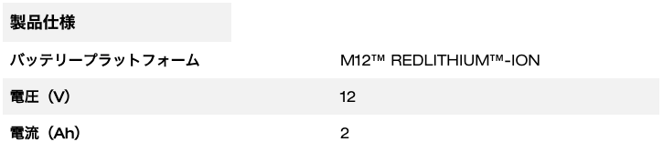 M12™ 2.0AHバッテリー