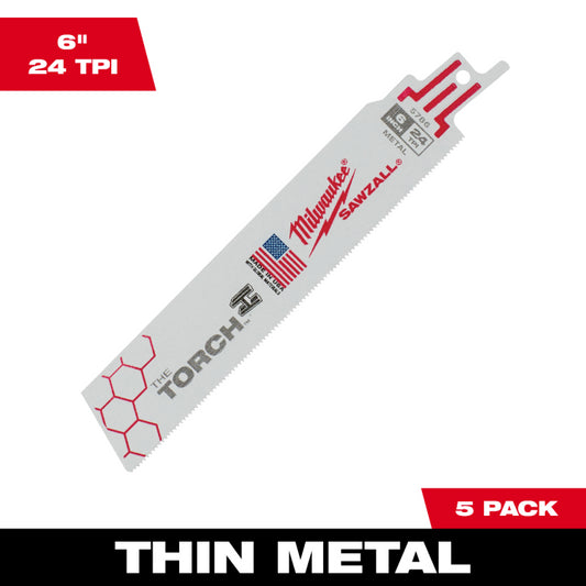 TORCH金工用レシプロソーブレード 24TPI 152mm（5本パック）