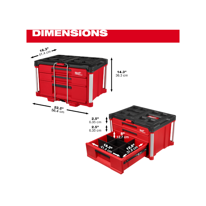 PACKOUT™ マルチサイズ引き出し収納 3段