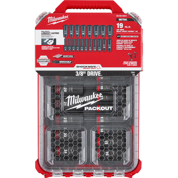SHOCKWAVE IMPACT DUTY ディープインパクトソケット 3/8インチ（9.5mm）角 19PCS PACKOUTセット