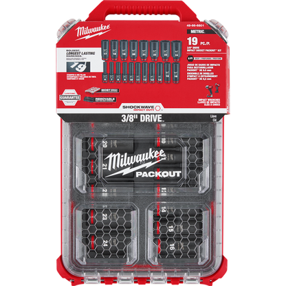SHOCKWAVE IMPACT DUTY ディープインパクトソケット 3/8インチ（9.5mm）角 19PCS PACKOUTセット
