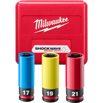 SHOCKWAVE IMPACT DUTY ホイールナット用インパクトソケットセット 1/2インチ（12.7mm）角 (17,19,21mm)